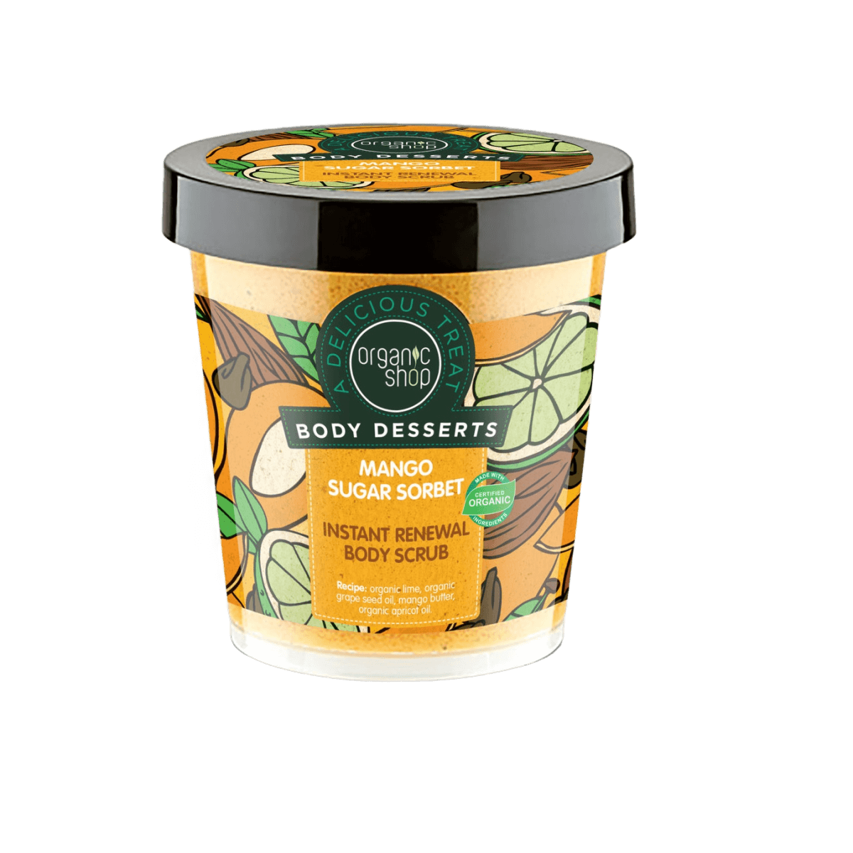 Bőrmegújító cukros testradír "Mango sorbet"