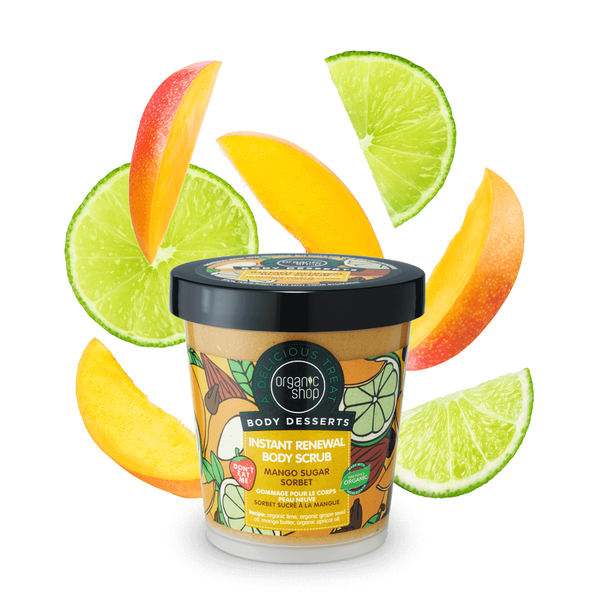 Bőrmegújító cukros testradír "Mango sorbet" - 2. kép