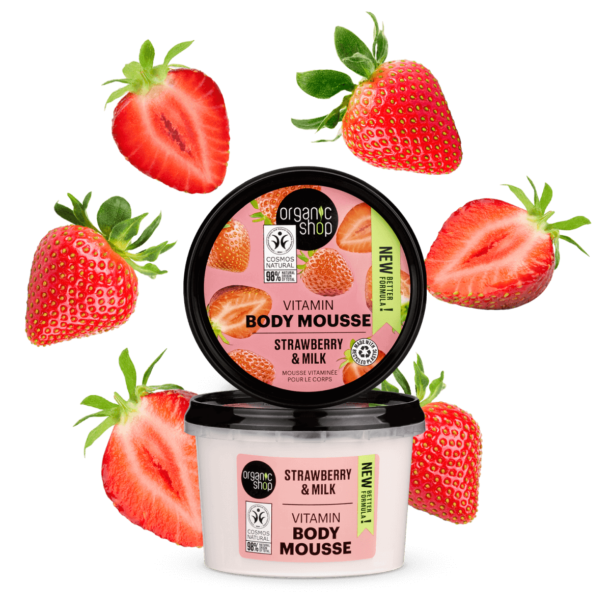 Vitamin testápoló mousse eperrel és tejjel - 2. kép