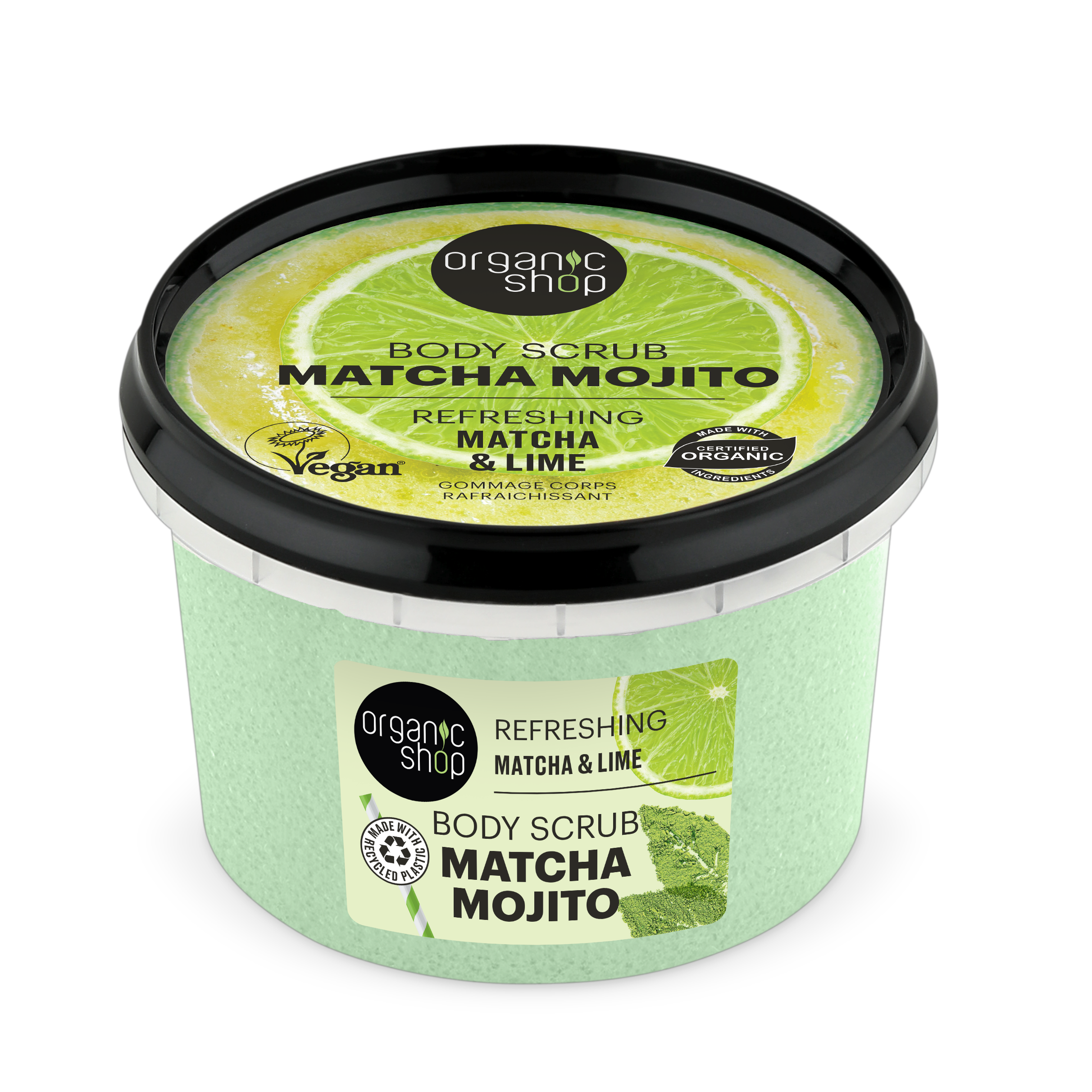 "Matcha Mojito" frissítő testradír matcha-val és lime-mal