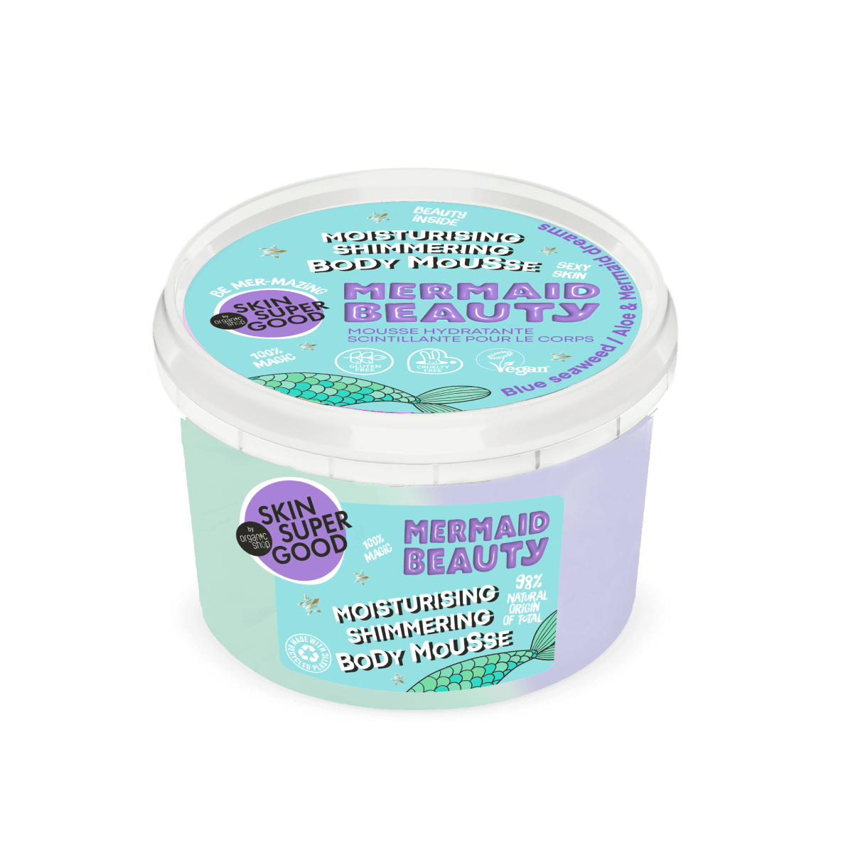Skin Super Good Hidratáló csillogó testápoló mousse „Mermaid Beauty”