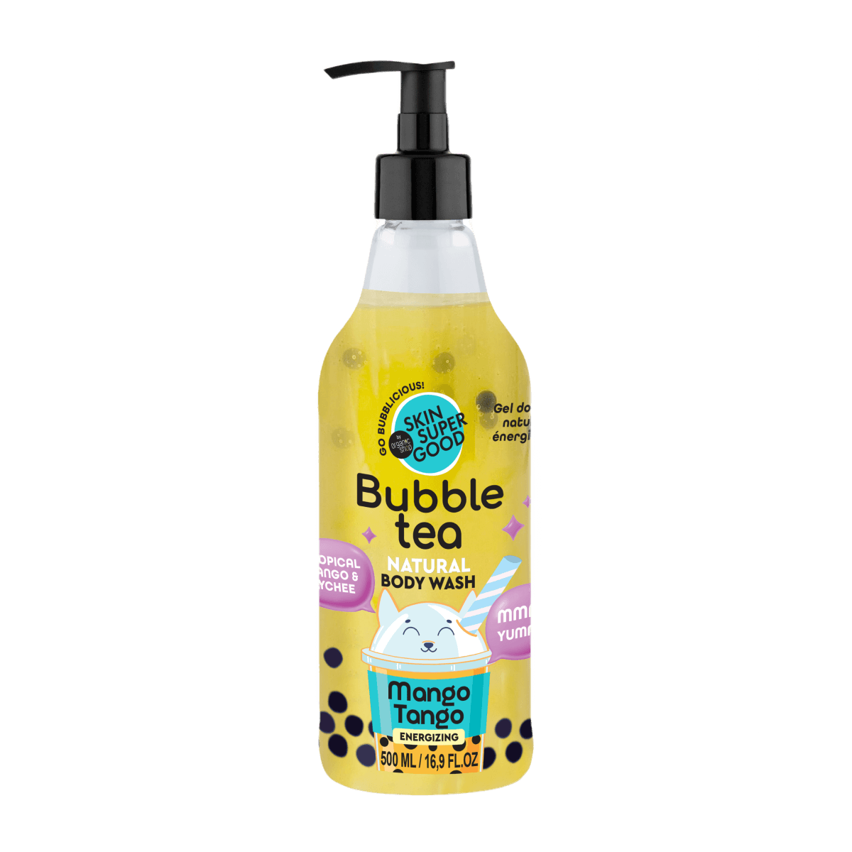 Skin Super Good Bubble Tea "Mango Tango" energetizáló tusfürdő mangóval és licsivel 500ml