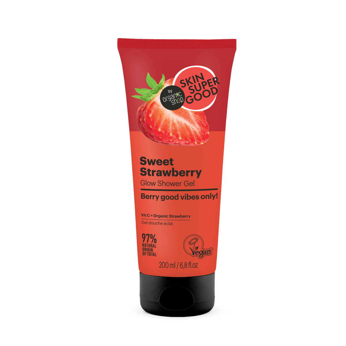 Skin Super Good „Sweet Strawberry” ragyogásfokozó tusfürdő gél 200ml